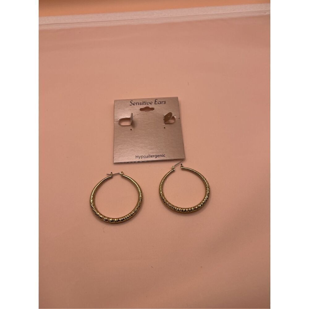 Sensitive Ears Women's Gold-Tone Hypoallergenic Hoop Earrings